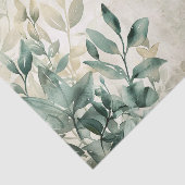 Waterverf Eucalyptus groen op crème decoupage Tissuepapier (Detail)