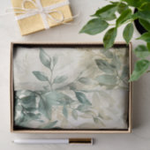 Waterverf Eucalyptus groen op crème decoupage Tissuepapier (Geschenk)