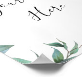 Waterverf Eucalyptus Groene Bord Rustieke Poster (Hoek)