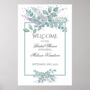 Waterverf Eucalyptus Groene Bruids Welkom Poster