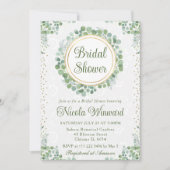 Waterverf Eucalyptus Groene Bruidsdouche Kaart (Voorkant)