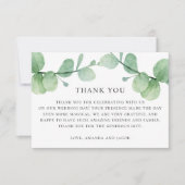 Waterverf eucalyptus. Groene bruiloft dank u Kaart (Voorkant)