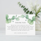 Waterverf eucalyptus. Groene bruiloft dank u Kaart (Staand voorkant)