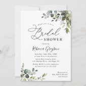 Waterverf Eucalyptus Groene Bruiloft Feest Kaart (Voorkant)