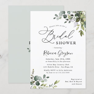 Waterverf Eucalyptus Groene Bruiloft Feest Kaart