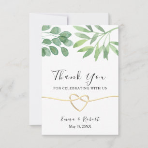 Waterverf Eucalyptus Groene Huwelijk Bedankkaart
