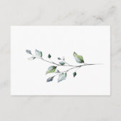 Waterverf Eucalyptus Groene Huwelijksreceptie Informatiekaartje (Achterkant)