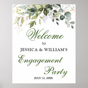 Waterverf Eucalyptus Groene Verlovingsfeest Poster