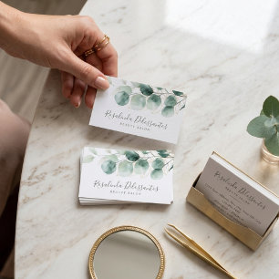 Waterverf Eucalyptus Groenery Goud Loof Visitekaartje