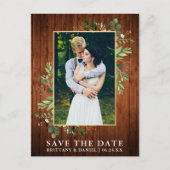 Waterverf Eucalyptus hout Save the Date Briefkaart (Voorkant)