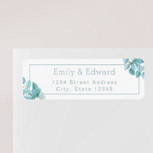 Waterverf Eucalyptus Huwelijk Retouradres Etiket