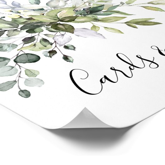 Waterverf Eucalyptus Kaarten & Cadeaus Huwelijksbo Poster (Hoek)