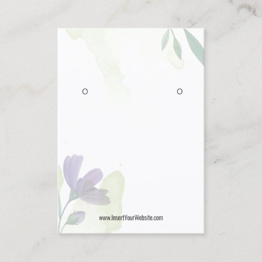 Waterverf Eucalyptus Kraft Oorbel Display Logo Visitekaartje (Voorkant)