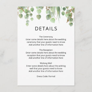 Waterverf Eucalyptus laat gouden olievlekken Informatiekaartje