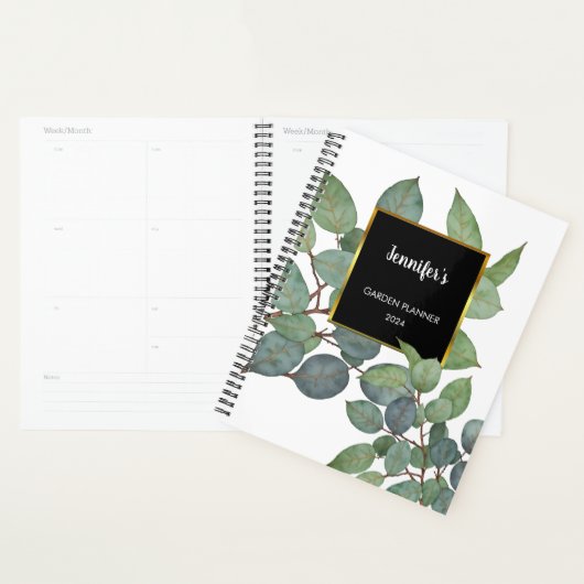 Waterverf eucalyptus laat persoonlijke elegantie a planner (Display)
