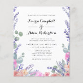 Waterverf Eucalyptus & Lavendel Budget Huwelijk (Voorkant)