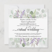 Waterverf Eucalyptus & Lavendel Virtual Wedding Kaart (Voorkant)