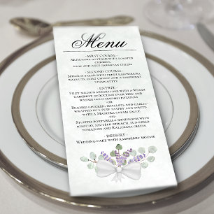 Waterverf Eucalyptus & Lavender Elegant Wedding Menu
