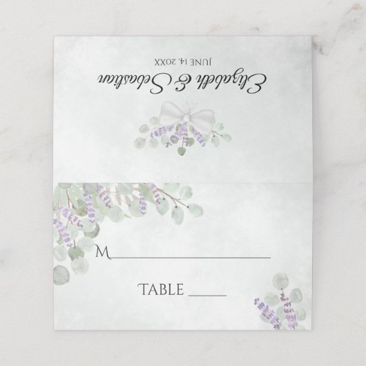 Waterverf Eucalyptus & Lavender Write-in Wedding (Buitenkant ongevouwen)