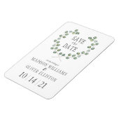 Waterverf Eucalyptus Leaf Lijst | Datum opslaan Magneet (Linkerzijde)