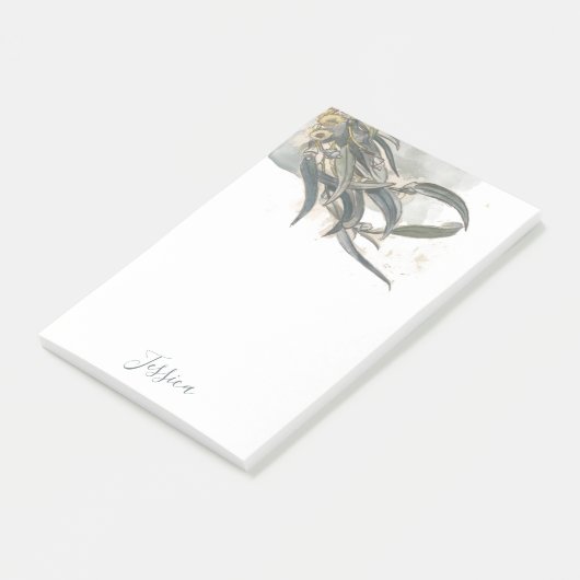 Waterverf Eucalyptus Leaves Greenery Post-it® Notes (Schuin)