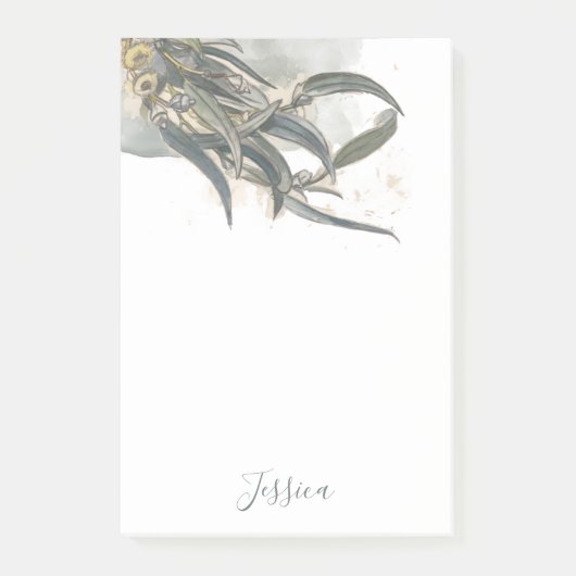 Waterverf Eucalyptus Leaves Greenery Post-it® Notes (Voorkant)