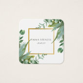 Waterverf Eucalyptus Leaves Square Visitekaartje (Voorkant)