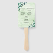 Waterverf Eucalyptus Leaves Wedding Program Handwaaier (Achterkant)