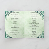 Waterverf Eucalyptus Leaves Wedding Program Kaart (Binnen)