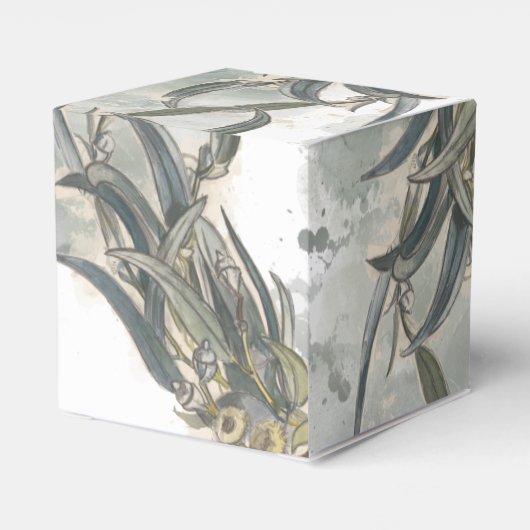 Waterverf Eucalyptus leveert groen huwelijk Bedankdoosjes (Achterkant)