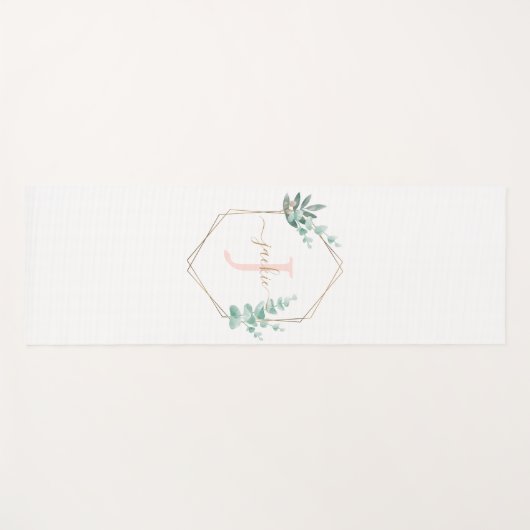 Waterverf Eucalyptus Lijst Monogram Yogamat (Voorkant (horizontaal))