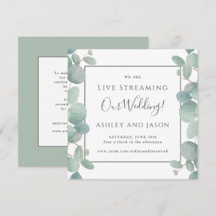 Waterverf Eucalyptus Live Streaming Bruiloft Kaart