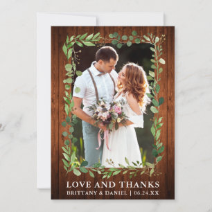 Waterverf Eucalyptus Love Bedankt Huwelijkshout