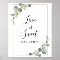 waterverf eucalyptus Love is sweet bord