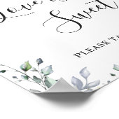 Waterverf Eucalyptus Love is Sweet Weddenschap Poster (Hoek)