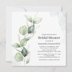 Waterverf eucalyptus minimalistisch Vrijgezellenfe Kaart