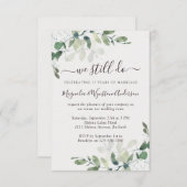 Waterverf Eucalyptus Modern Vow Renewal Kaart (Voorkant / Achterkant)