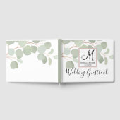 Waterverf Eucalyptus Monogrammed Wedding Gastenboek (Volledig)