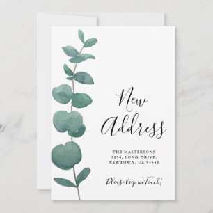 Waterverf Eucalyptus Moving Announge Kaart