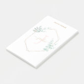 Waterverf Eucalyptus-omhuld monogram Post-it® Notes (Schuin)