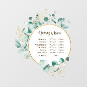 Waterverf Eucalyptus Openingstijden Venster Cling Raamsticker (Vel)