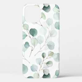 Waterverf Eucalyptus Pattern Hoesje-Mat iPhone 12 Hoesje