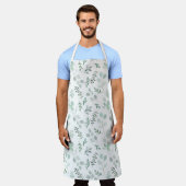 Waterverf Eucalyptus Print Apron Schort (Gedragen)
