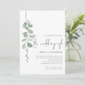 Waterverf Eucalyptus QR-code Sage Weddenschap Kaart (Staand voorkant)