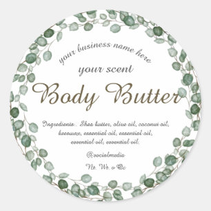 waterverf eucalyptus ronde sticker