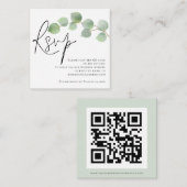 Waterverf Eucalyptus Script QR Code Weduwschap RSV Informatiekaartje (Voorkant / Achterkant)