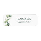 Waterverf Eucalyptus Script Retouradres Etiket (Voorkant)