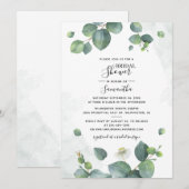 Waterverf Eucalyptus Script Vrijgezellenfeest Kaart (Voorkant / Achterkant)