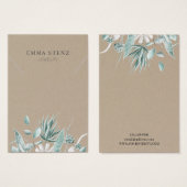 Waterverf Eucalyptus Succulent · Ketting Display Visitekaartje (Voorkant /achterkant)