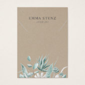 Waterverf Eucalyptus Succulent · Ketting Display Visitekaartje (Voorkant)